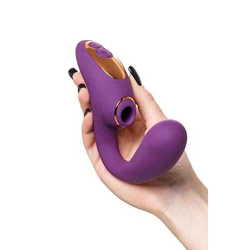 L'Eroina Megam 27,5 cm Mor Silikon ift Fonksiyonlu Masaj Vibratr