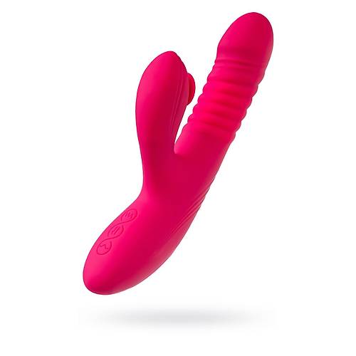Up&Down Fonksiyonlu Kilitoral Darbeli Vibratr - 22 cm Pembe Silikon Vibratr