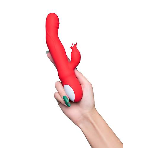 Erotist JOS Redli Vibratr - 21cm Klitoris Uyarcl Krmz Renkli Vibratr