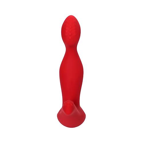 Erotist Erkeklere zel Boum ve Kvrm Detayl Titreimli Krmz 12,5 cm Anal Plug