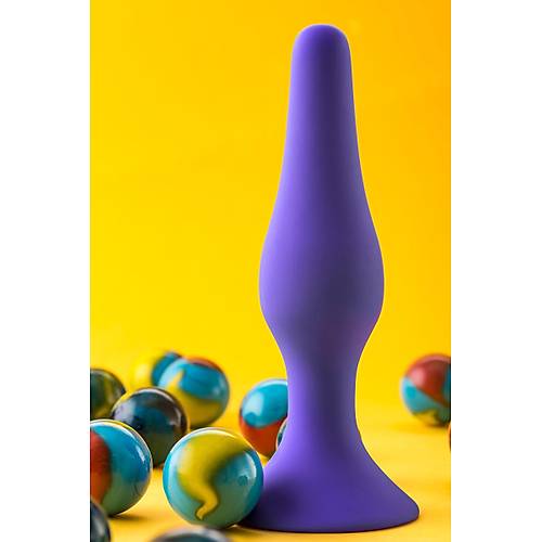 Erotist Vantuzlu 11 cm Anal Plug - Silikon Mor Renkli