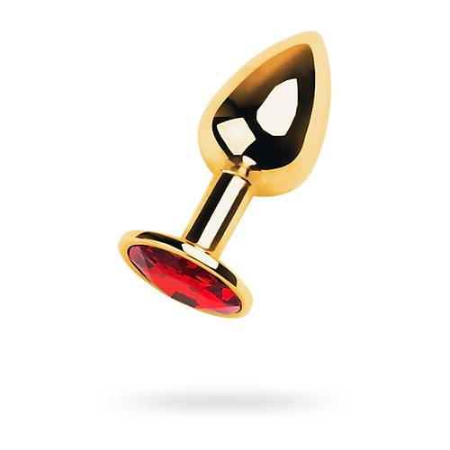 Erotist Altn Sar Renkli Anal Plug - Krmz Kristalli 7 cm