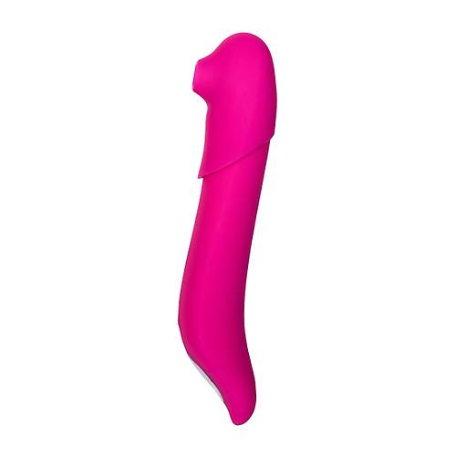 JOS Oscar 2si 1 Arada 20,5 cm Vakum Dalgal Vibratr  Pembe ift Fonksiyonlu Uyarc