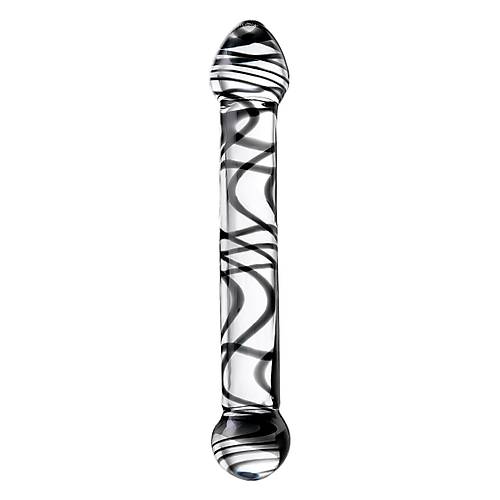 Erotist Sexus ift Tarafl Cam Yapay Penis ? 20,5 cm Krlmaz Cam zel Tasarm ve Desenli Cinsel Oyuncak