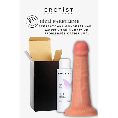 Kola Aromal Kayganlatrc Jel ve Caliber 20 cm Yapay Penis Seti - 4 cm Kalnlkta, Gereki His