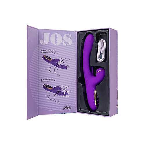 JOS Pitti 24 cm Mor Silikon Dil Vibratr Vakumlu Stimlasyonlu Kadnlara zel