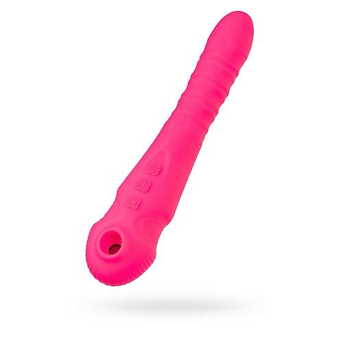 JOS COTOX 23 cm Vakum ve Darbe Modlu Pembe Silikon Pulsatr Vibratr