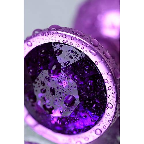 Erotist Mor Renkli Orta Boy Anal Plug - Mor Kristalli (8cm, 85gram)