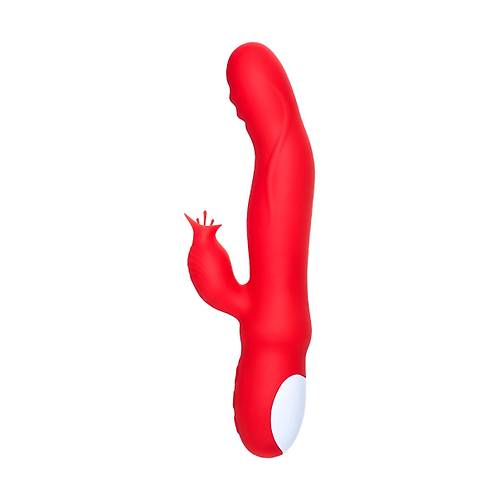 Erotist JOS Redli Vibratr - 21cm Klitoris Uyarcl Krmz Renkli Vibratr