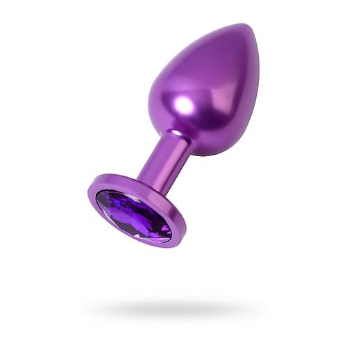 Erotist Mor Renkli Orta Boy Anal Plug - Mor Kristalli (8cm, 85gram)