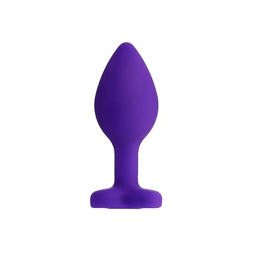 Erotist Elmas Kalpli, k, Mor Renk 7 cm Silikon Anal Plug: Diamond Heart