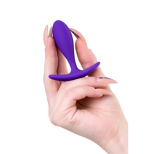 Erotist Genileyen Aya Sahip Kolay Kavranabilen 7,2 cm Mor Silikon Anal Plug