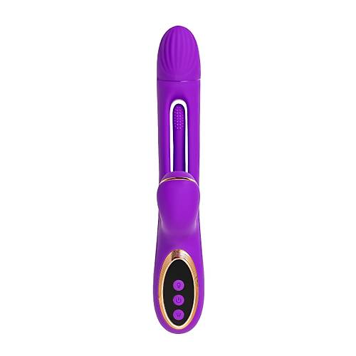 JOS Pitti 24 cm Mor Silikon Dil Vibratr Vakumlu Stimlasyonlu Kadnlara zel