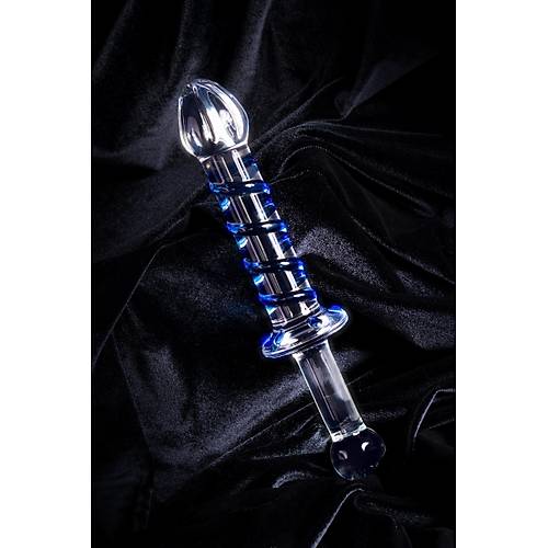 Erotist Sexus ift Tarafl Cam Yapay Penis ? 22,5 cm Krlmaz ve Desenli zel Tasarm Cinsel Oyuncak