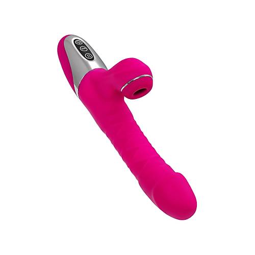 Erotist JOS TO-FROLLY 21,5cm Pembe Vakum ve Emi zellikli Vibratr - Modern Yapl Titreimli Dildo