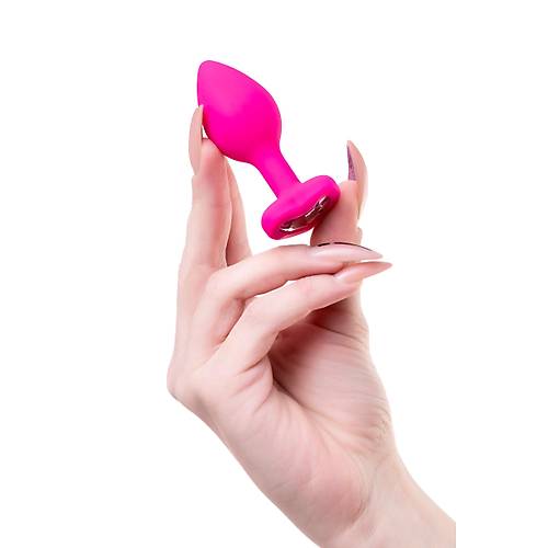 Erotist Elmas Kalpli, k, Pembe Renk 7 cm Silikon Anal Plug: Diamond Heart