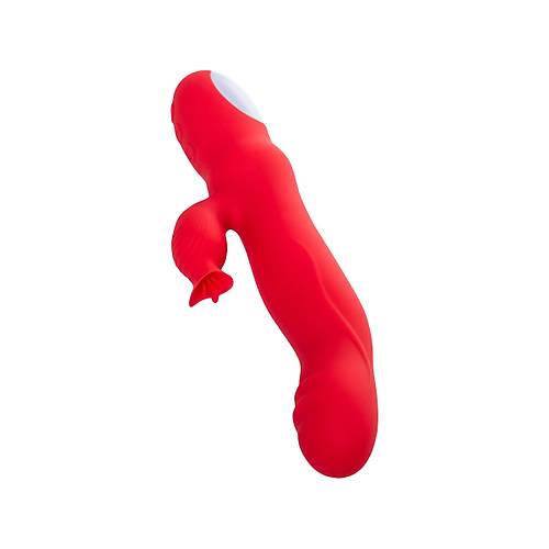 Erotist JOS Redli Vibratr - 21cm Klitoris Uyarcl Krmz Renkli Vibratr