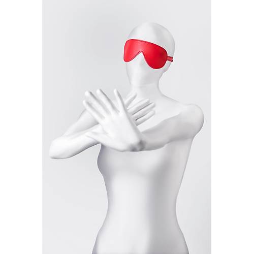 Anonymo 65 cm BDSM Maske  Krmz Renkli PU Deri Malzemeli Fantezi ve Rol Yapma Aksesuar
