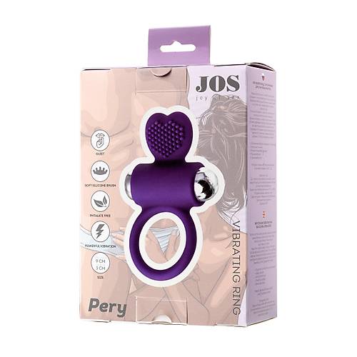 JOS Pery 9 cm Mor Silikon Penis Halkas  Erkeklere zel Titreimli Cinsel Aksesuar