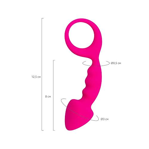 Erotist Ekstra Uyarm Salayan Kavisli Detaylara Sahip zel Tasarm 12,5 cm Silikon Pembe Anal Plug: Bong