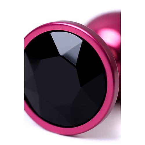 Erotist Krmz Renkli Anal Plug - Siyah Kristalli 7 cm
