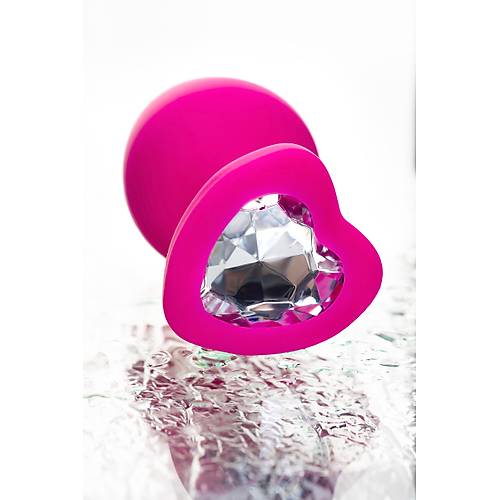 Erotist Elmas Kalpli, ��k, Pembe Renk 9,5 cm Silikon Anal Plug: Diamond Heart