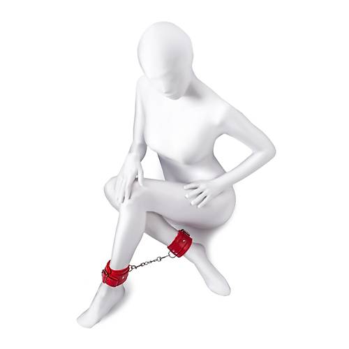 Anonymo Krmz PU Deri 27 cm BDSM Ayak Kelepe Modeli