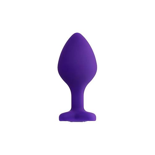 Erotist Elmas Kalpli, k, Mor Renk 8 cm Silikon Anal Plug: Diamond Heart