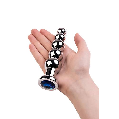Erotist Byk Boy Boumlu Anal Plug - 14 cm Mavi Kristalli