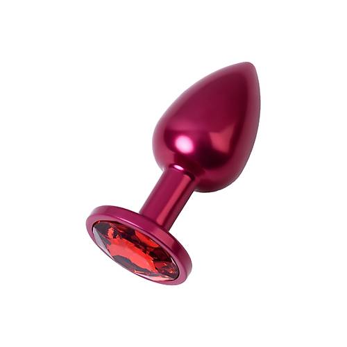 Erotist Krmz Renkli Parlak Anal Plug - Krmz Kristalli, Orta Boy, 7 cm