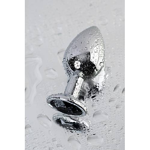 Erotist Gm Renkli Orta Boy Anal Plug - Siyah Kristalli, 190 Gram