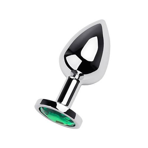 Erotist Orta Boy Anal Plug - Yeil Kristalli 8 cm