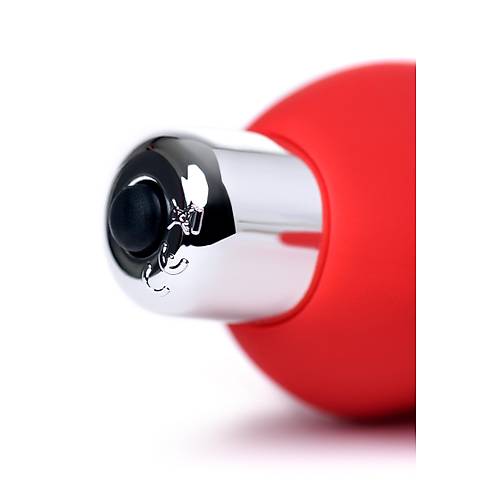 Erotist Erkeklere zel Boum ve Kvrm Detayl Titreimli Krmz 12,5 cm Anal Plug