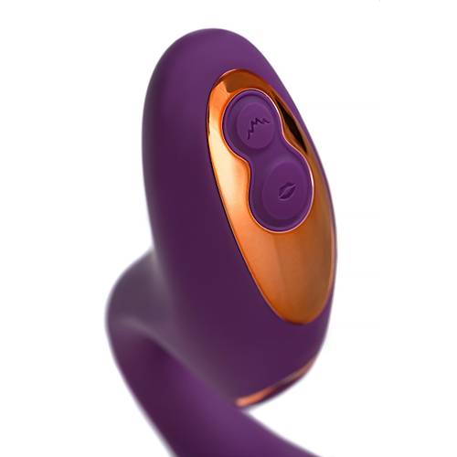 L'Eroina Megam 27,5 cm Mor Silikon ift Fonksiyonlu Masaj Vibratr