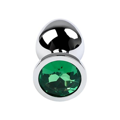Erotist Orta Boy Anal Plug - Yeil Kristalli 8 cm