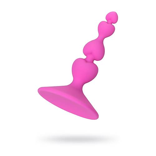 Erotist Kalp Detayl Boumlara Sahip Ekstra Uyarml Pembe Silikon 8 cm Anal Plug