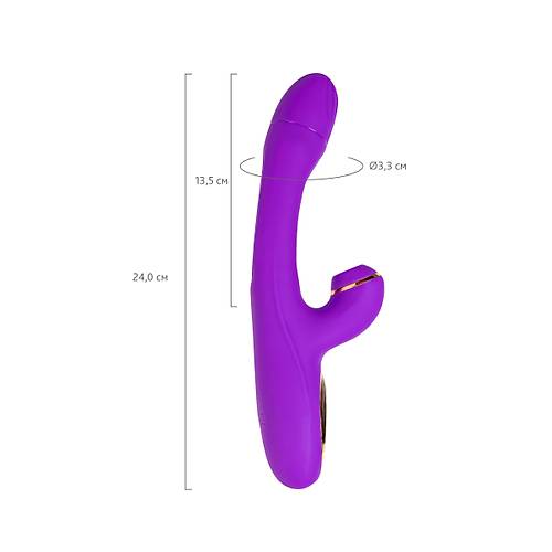 JOS Pitti 24 cm Mor Silikon Dil Vibratr Vakumlu Stimlasyonlu Kadnlara zel