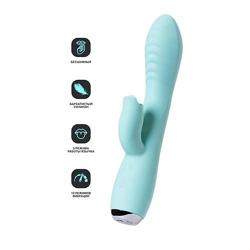 Erotist JOS MILO Klitoral Uyarc ve Dilli Vibratr ? 20cm Mavi Renkli Titreimli Dildo