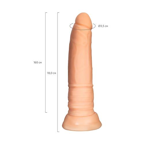 Erotist Krip 18cm Gereki Yapay Penis -  4cm Kalnlkta Ve Vantuzlu