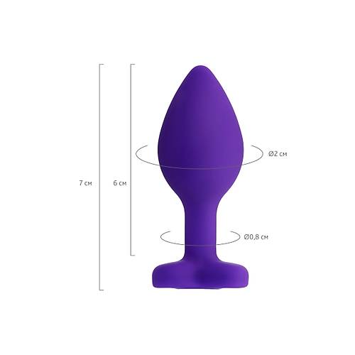 Erotist Elmas Kalpli, k, Mor Renk 7 cm Silikon Anal Plug: Diamond Heart