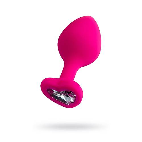 Erotist Elmas Kalpli, k, Pembe Renk 8 cm Silikon Anal Plug: Diamond Heart