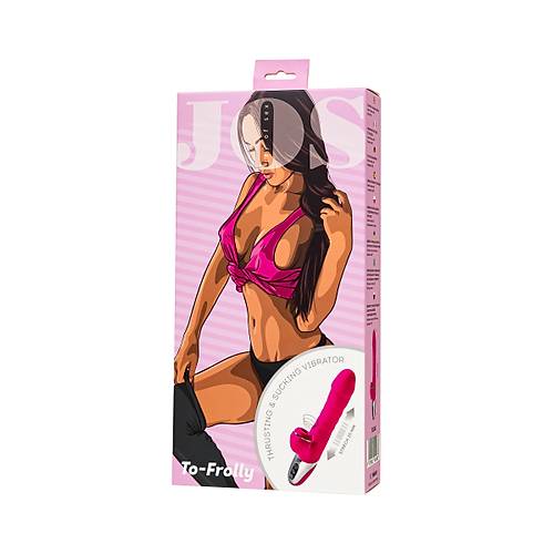Erotist JOS TO-FROLLY 21,5cm Pembe Vakum ve Emi zellikli Vibratr - Modern Yapl Titreimli Dildo