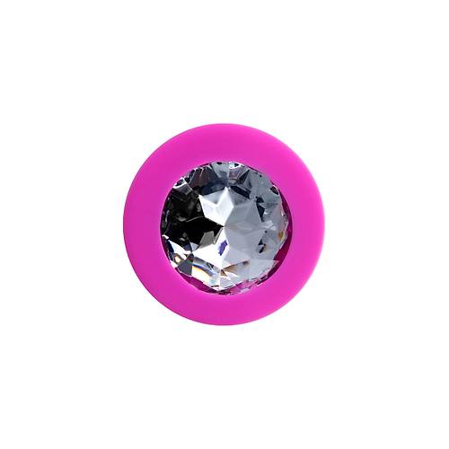 Erotist Kristal Tal, k Yapda Pembe Renk 8 cm Silikon Anal Plug