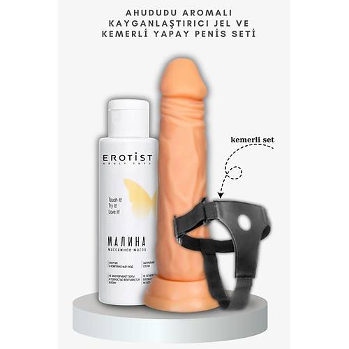 Orman Meyvesi Aromal Kayganlatrc Jel ve Belden Balamal Yapay Penis Seti