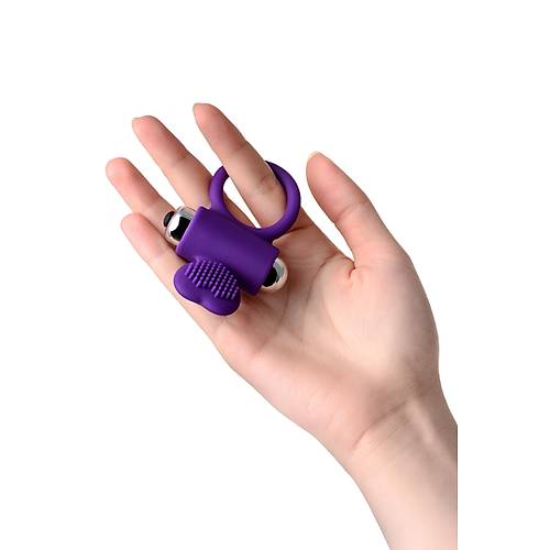 JOS Pery 9 cm Mor Silikon Penis Halkas  Erkeklere zel Titreimli Cinsel Aksesuar