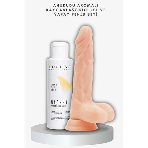 Orman Meyvesi Aromal Kayganlatrc Jel ve 19 cm Gereki Yapay Penis Seti
