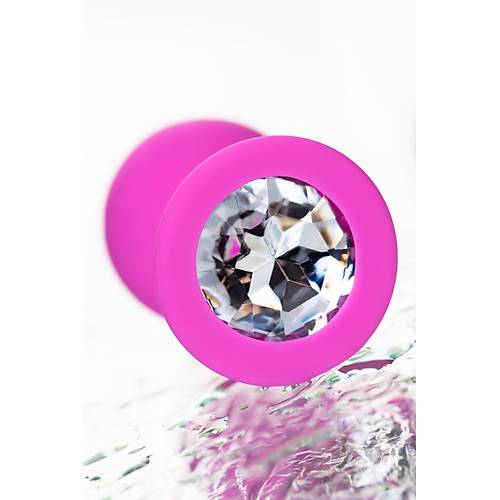 Erotist Kristal Tal, k Yapda Pembe Renk 8 cm Silikon Anal Plug