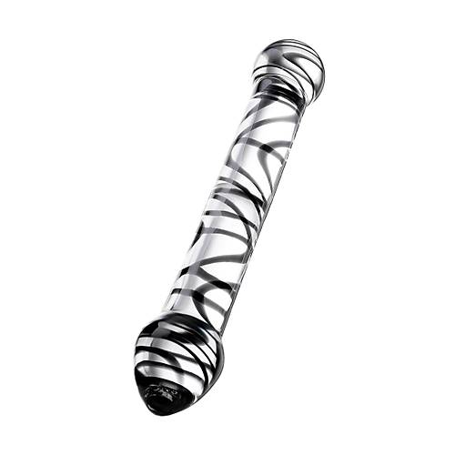 Erotist Sexus ift Tarafl Cam Yapay Penis ? 20,5 cm Krlmaz Cam zel Tasarm ve Desenli Cinsel Oyuncak