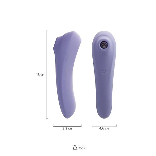 Satisfyer Dual Pleasure 17.9 cm Mor Silikon Vakum Dalgas Klitoral Vibratr