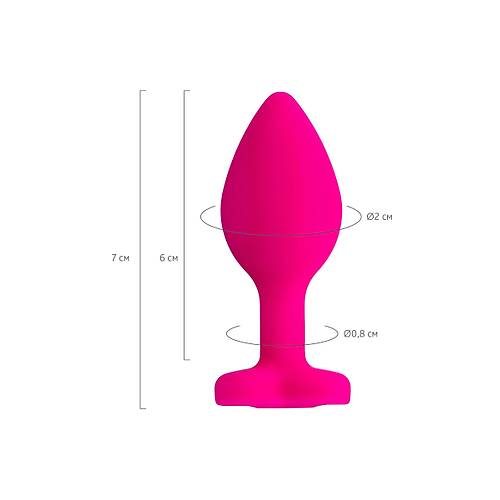 Erotist Elmas Kalpli, k, Pembe Renk 7 cm Silikon Anal Plug: Diamond Heart